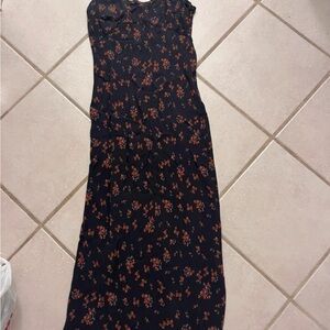 Rumored Black Maxi Dress with Floral Design